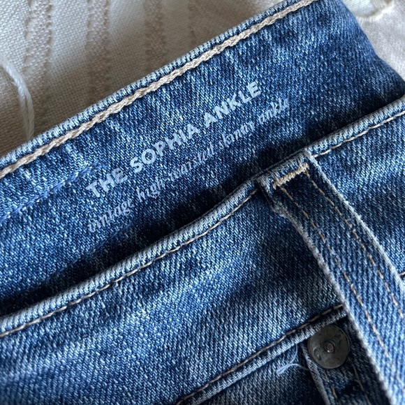 NWT AG Jeans Sophia High-Rise Raw Hem Straight Ankle Jeans in color “16 years” - Picture 3 of 6